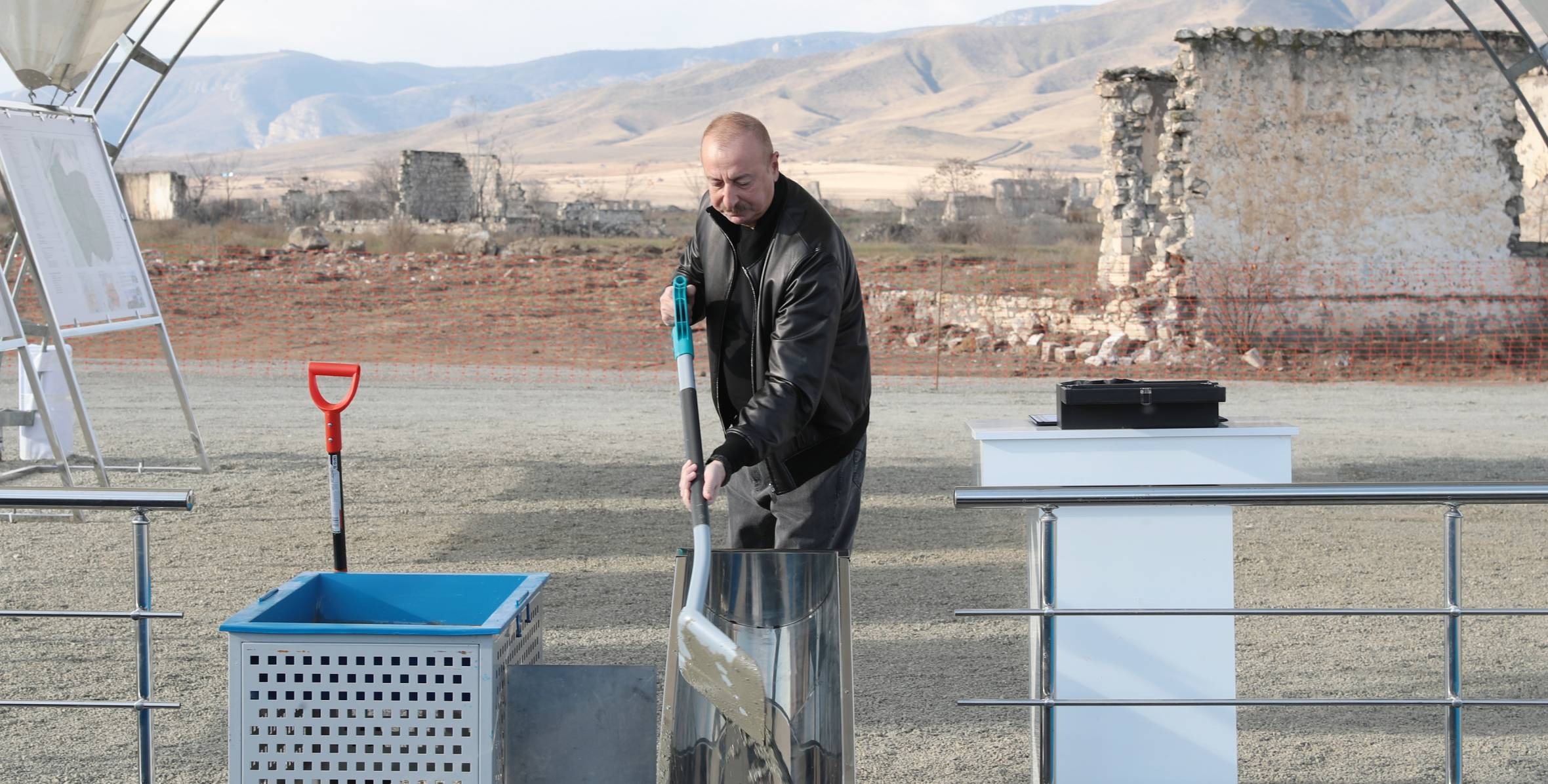 Ilham Aliyev laid foundation stone for village of Giyasli in Aghdam district