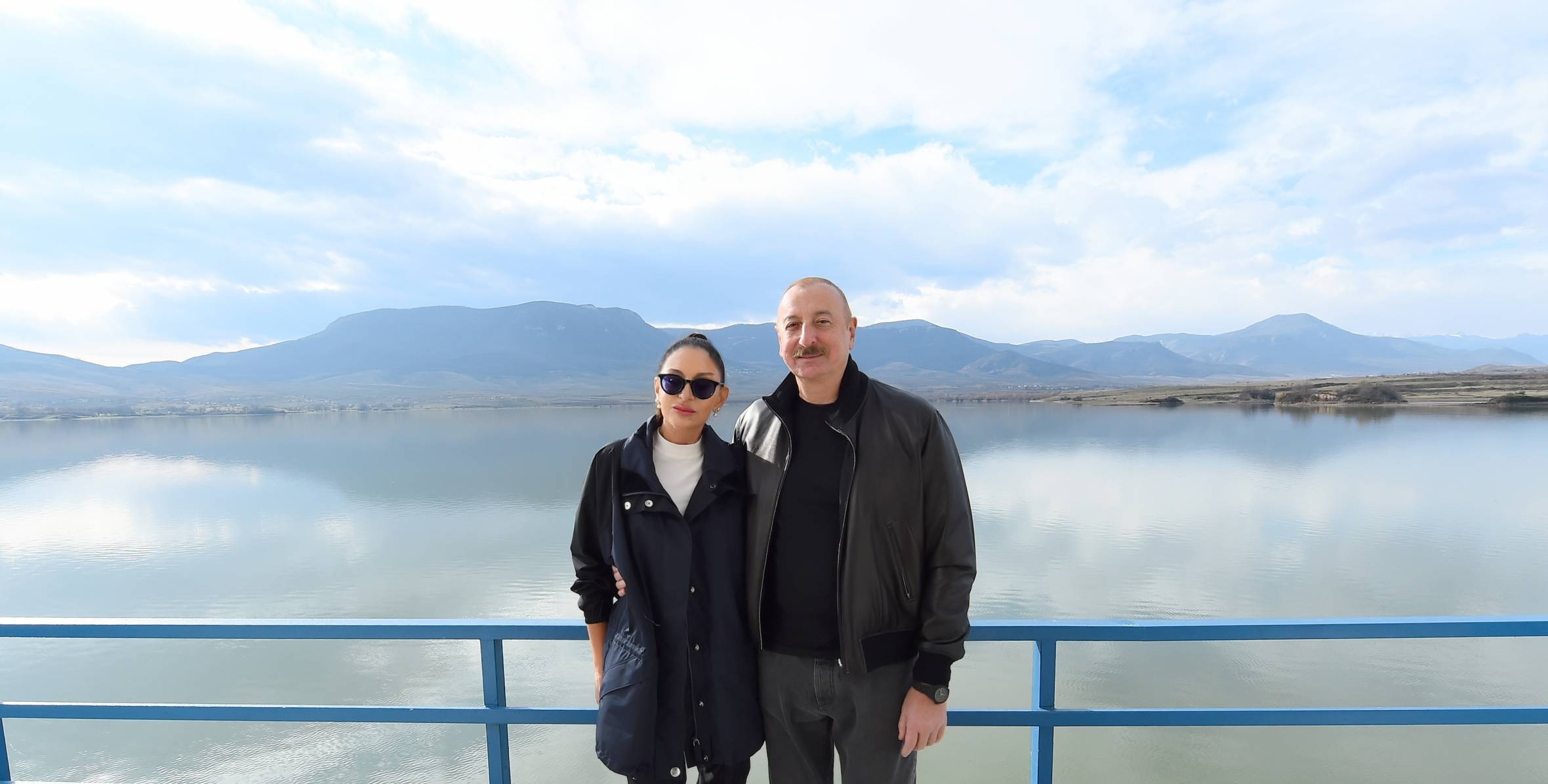 Ilham Aliyev and First Lady Mehriban Aliyeva participated in a ceremony marking the commissioning of the Khachinchay water reservoir in the Aghdam district